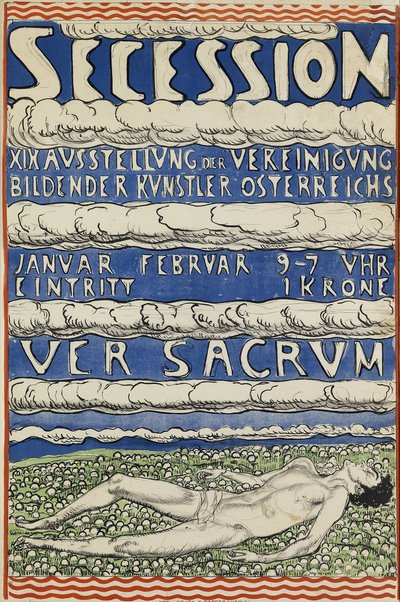 Plakat do wystawy Secesja Wiedeńska autorstwa Ferdinand Hodler