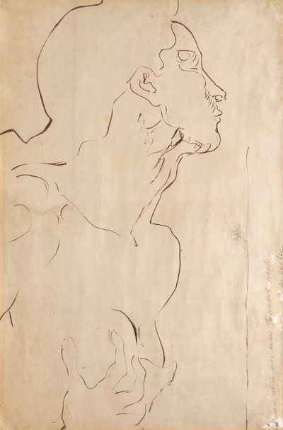 Studium „Feeling I” (Indyjski tusz na papierze) autorstwa Ferdinand Hodler