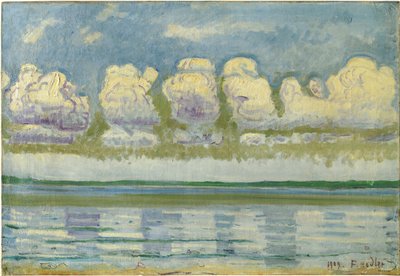 „Widok na Jezioro Genewskie i Jurę Szwajcarską” (Jezioro Genewskie z Jurą Szwajcarską) Obraz Ferdinanda Hodlera (1853-1918) autorstwa Ferdinand Hodler