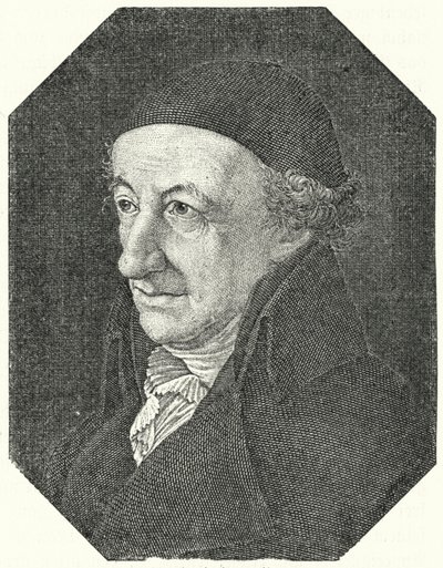 Portret niemieckiego poety Christopha Martina Wielanda na starość (rycina) autorstwa Ferdinand Jagemann