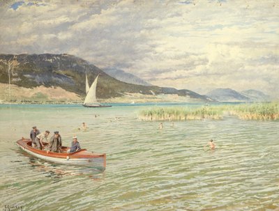 Nad jeziorem (olej na płótnie) autorstwa Ferdinand Joseph Gueldry