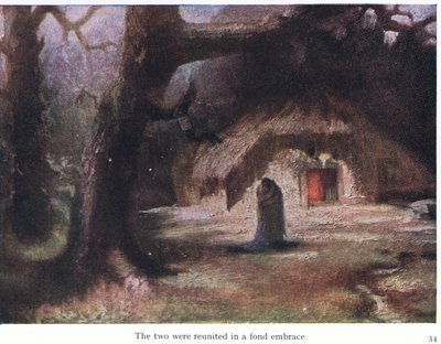 Obaj spotkali się ponownie w miłym uścisku, ilustracja z pubu The Stories of Wagner