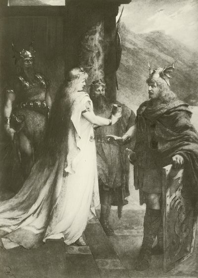 Gotterdammerung, Akt I (wklęsłodruk) autorstwa Ferdinand Leeke