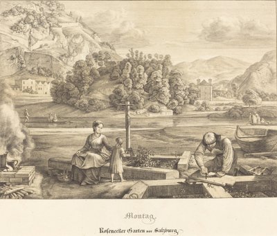 Poniedziałek - Ogród Roseneckera pod Salzburgiem (poniedziałek - Ogród Roseneckera pod Salzburgiem) autorstwa Ferdinand Olivier
