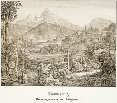 Czwartek: Berchtesgaden i Watzmann autorstwa Ferdinand Olivier