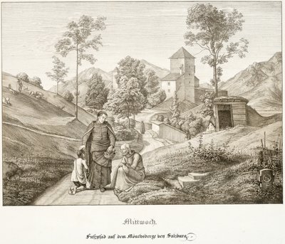 Środa: Ścieżka na Mönchsberg w pobliżu Salzburga autorstwa Ferdinand Olivier