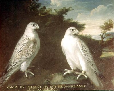 Para sokół w krajobrazie autorstwa Ferdinand Phillip de Hamilton