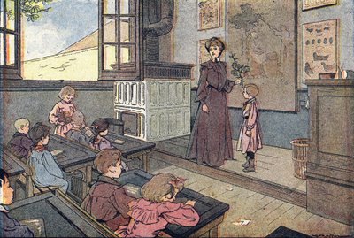 W klasie, w Obrazkowej księdze dzieciństwa, ok. 1900 r. (rycina) autorstwa Ferdinand Raffin