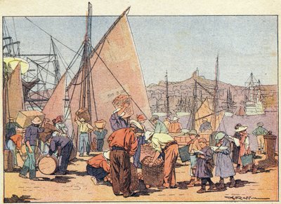 Port, w Obrazkowej księdze dzieciństwa, ok. 1900 r. (rycina) autorstwa Ferdinand Raffin