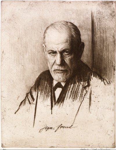 Portret Zygmunta Freuda (1856-1939). Praca Ferdynanda Schmutzera (1870-1928), grawer autorstwa Ferdinand Schmutzer