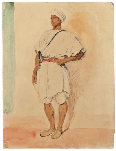 Stojący Marokańczyk (ołówek i akwarela na papierze) autorstwa Ferdinand Victor Eugene Delacroix