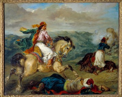 Epizod wojny w Grecji. Obraz Eugene Delacroix (1798-1863) autorstwa Ferdinand Victor Eugene Delacroix