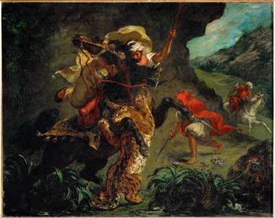 Chasse au tigre - Polowanie na tygrysa ... autorstwa Ferdinand Victor Eugene Delacroix