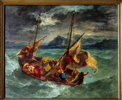 Chrystus nad jeziorem Generaseth (Genesareth). Obraz Eugene Delacroix (1798-1863) autorstwa Ferdinand Victor Eugene Delacroix