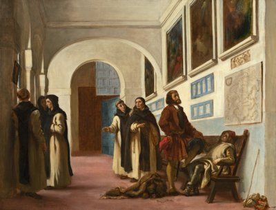 Krzysztof Kolumb i jego synowie w The Rabida autorstwa Ferdinand Victor Eugene Delacroix