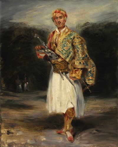 Hrabia Demetriusz de Palatiano w stroju Suliota, bez daty (olej na tkaninie) autorstwa Ferdinand Victor Eugene Delacroix