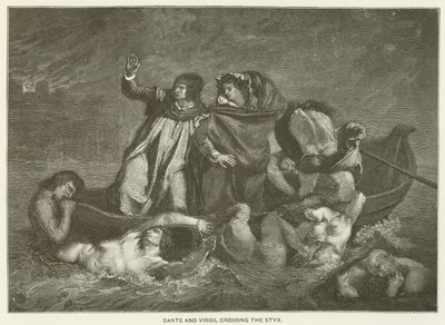 Dante i Virgil przechodzą przez Styks autorstwa Ferdinand Victor Eugene Delacroix