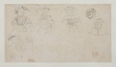 Studia postaci, ok. 1800-1899 (grafit na papierze woskowanym) autorstwa Ferdinand Victor Eugene Delacroix