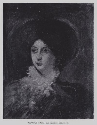 George Sand autorstwa Ferdinand Victor Eugene Delacroix