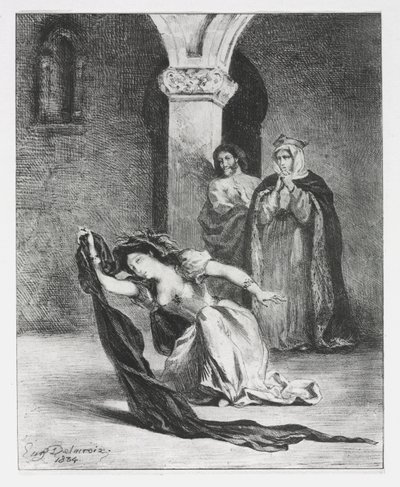 Hamlet: Pieśń Ofelii, 1834. autorstwa Ferdinand Victor Eugene Delacroix