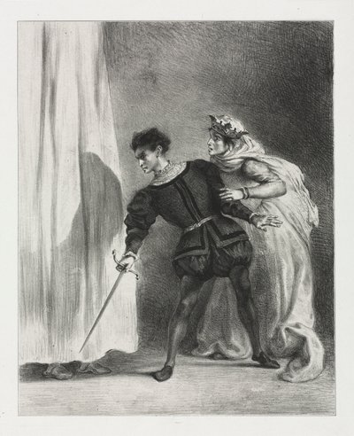 Hamlet: Morderstwo Poloniusza, 1834. autorstwa Ferdinand Victor Eugene Delacroix