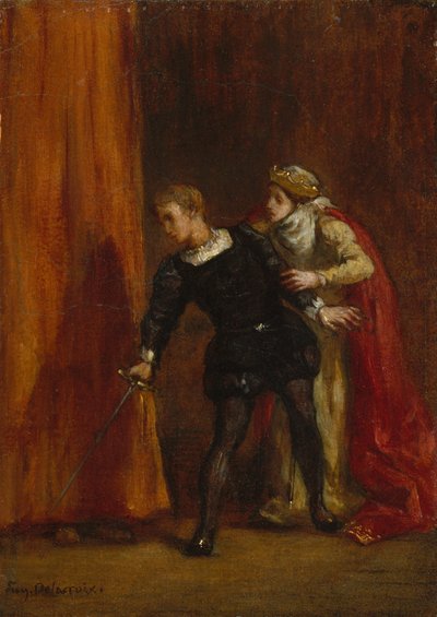 Hamlet i jego matka, 1849 autorstwa Ferdinand Victor Eugene Delacroix