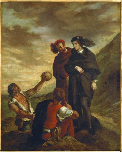 Hamlet i Horatio na dziedzińcu ... autorstwa Ferdinand Victor Eugene Delacroix