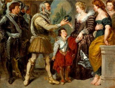 Henryk IV przekazujący władzę Marii deMedici (wg Rubensa), ok. 1830-4 autorstwa Ferdinand Victor Eugene Delacroix