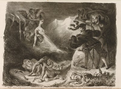 Ilustracja do Goethesa Fausta, 1828 r autorstwa Ferdinand Victor Eugene Delacroix