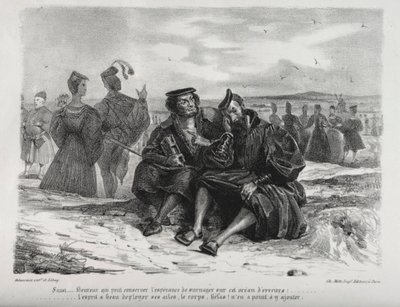 Ilustracje do Fausta: Faust i Wagner, 1828. autorstwa Ferdinand Victor Eugene Delacroix