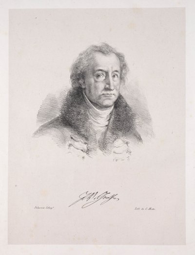 Ilustracje do Fausta: Frontyspis - Portret Johanna Wolfganga von Goethego, 1828. autorstwa Ferdinand Victor Eugene Delacroix