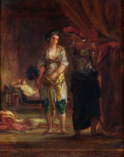 Wnętrze haremu w Oranie, ok. 1847 r. autorstwa Ferdinand Victor Eugene Delacroix