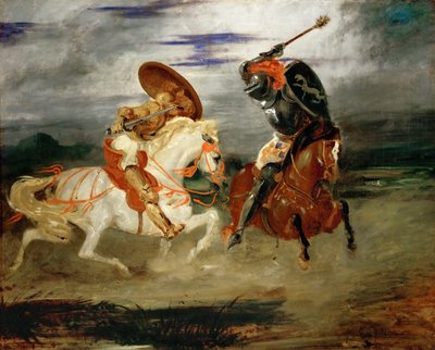 Rycerze walczący na wsi autorstwa Ferdinand Victor Eugene Delacroix