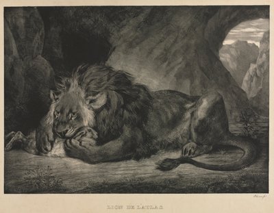 Lew Atlasa, 1829. autorstwa Ferdinand Victor Eugene Delacroix
