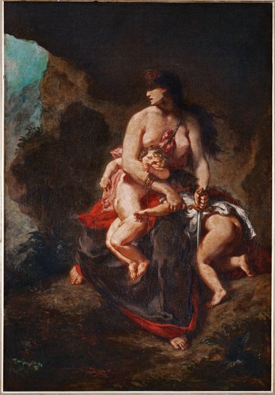 Medea furieuse - Gniewna Medea ... autorstwa Ferdinand Victor Eugene Delacroix