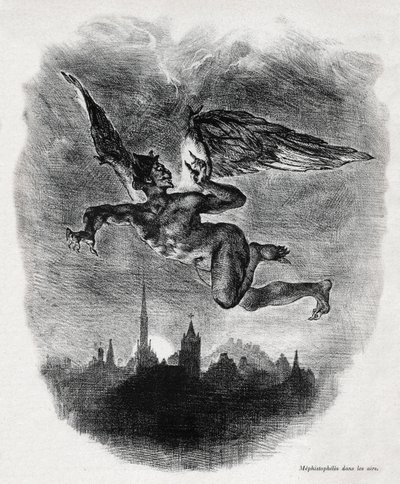 Mefistofeles autorstwa Ferdinand Victor Eugene Delacroix