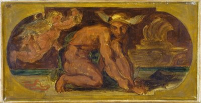 Mercure: Szkic na Salon de la Paix w Hôtel de Ville, Paryż, między 1849 a 1852 (olej na płótnie) autorstwa Ferdinand Victor Eugene Delacroix