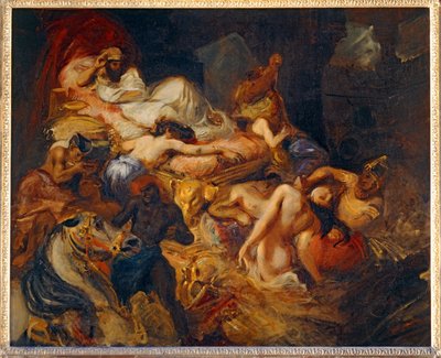 Mort de Sardanapale - Śmierć Sardanapalusa. 1826-1827. Szkic do 40-11-02/62 ... autorstwa Ferdinand Victor Eugene Delacroix