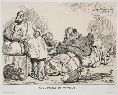 Muleerzy z Tetuanu, 1833. autorstwa Ferdinand Victor Eugene Delacroix