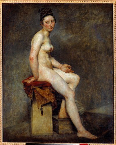 Siedząc nago, mówi Miss Rosę. Obraz Eugene Delacroix (1798-1863) autorstwa Ferdinand Victor Eugene Delacroix
