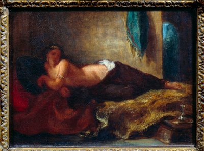 Odaliska. Obraz Eugene Delacroix (1798-1863) autorstwa Ferdinand Victor Eugene Delacroix