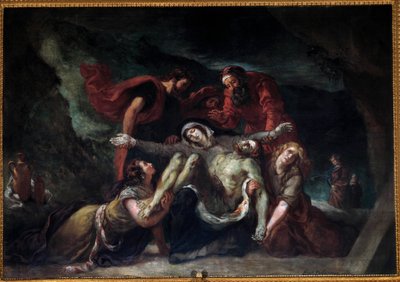 Pieta lub „Deploration”” Obraz Eugene Delacroix (1798-1863) 1844 Nd. 3,55 x 4,75 m Kościół Saint-Denis du Saint-Sacrement w Paryżu. autorstwa Ferdinand Victor Eugene Delacroix