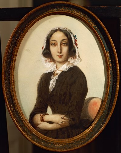 Portret George Sand autorstwa Ferdinand Victor Eugene Delacroix