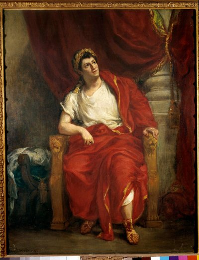 Portret komika Francois-Joseph (Francois Joseph) Talma (1763-1826) interpretującego Nerona w utworze Britannicus „”” Jean Racine”” Obraz Eugene Delacroix (1798-1863) 1853 wym. 0,92 x 0,73 m Paryż, komedia francuska autorstwa Ferdinand Victor Eugene Delacroix