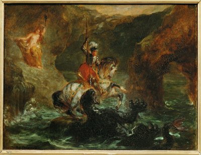 Saint Georges combattant le dragon, dit aussi Persee delivrant Andromede - Święty Jerzy walczący ze smokiem ... autorstwa Ferdinand Victor Eugene Delacroix