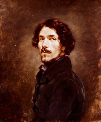 Autoportret w wieku 44 lat Obraz Eugene Delacroix (1798-1863) 1842 ok. Florencji, Galleria degli Uffizi (Biura) autorstwa Ferdinand Victor Eugene Delacroix