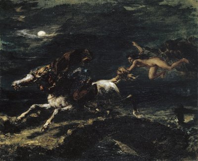 Tam O’Shanter ścigany przez czarownice, 1849 autorstwa Ferdinand Victor Eugene Delacroix
