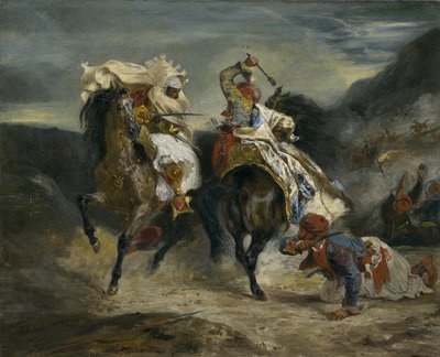 Walka Giaoura i Hassana, 1826 autorstwa Ferdinand Victor Eugene Delacroix