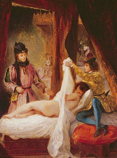 Książę Orleanu pokazuje swoją kochankę księciu de Bourgogne (olej) autorstwa Ferdinand Victor Eugene Delacroix