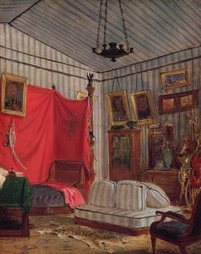 Mieszkanie hrabiego de Mornay, rue de Verneuil, Paryż (gabinet), 1833 autorstwa Ferdinand Victor Eugene Delacroix